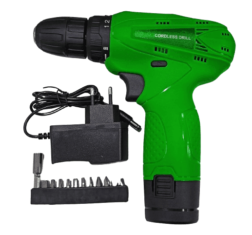 12V Compact Cordless Drill & Screwdriver Kit - 10mm Keyless Chuck with 24-Piece Accessory Set