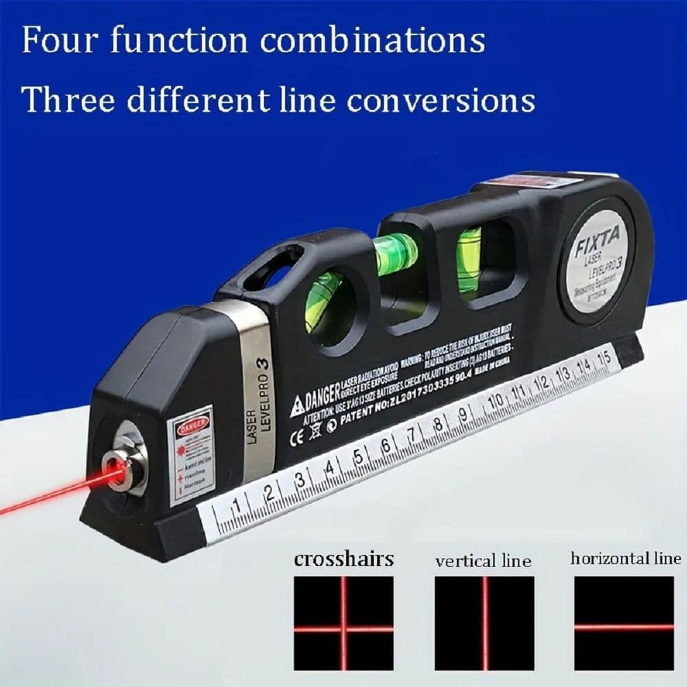 4-in-1 Multipurpose Laser Level pro 3 - Laser Horizon Vertical Measure Tape Ruler - Image 1