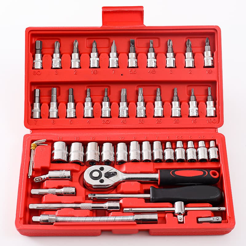 46 Pcs Tool Kit & Socket Set (1/4" Drive) | Goti Set Price in Pakistan - Image 1