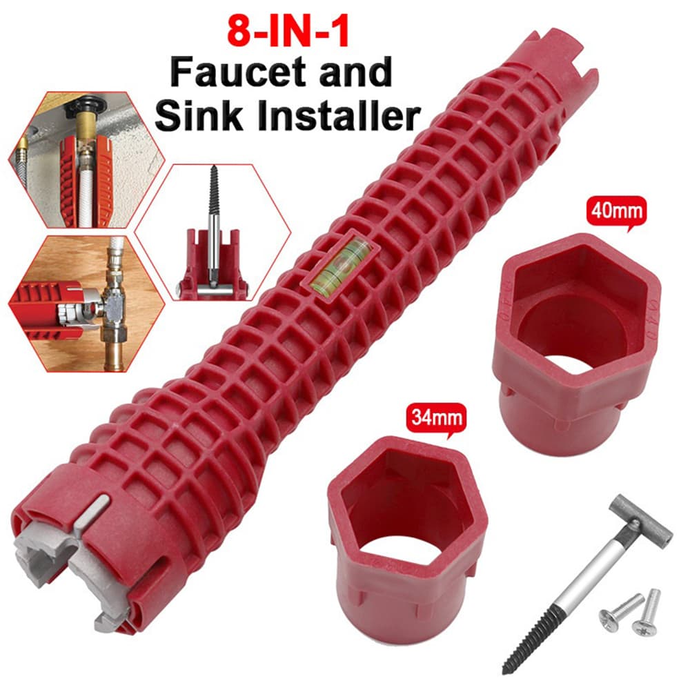 8-in-1 Faucet and Sink Installer Wrench Tool Basin Flange Plumbing Socket Wrench
