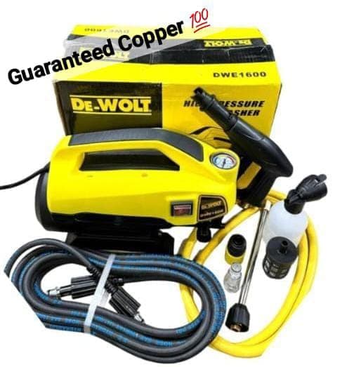 De-Wolt DWE1600 High Pressure Washer - 100% Copper Motor Portable Car Wash & Cleaning Machine - Image 1