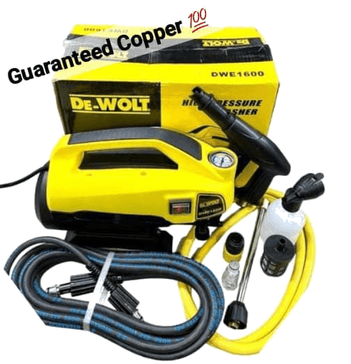 De-Wolt DWE1600 High Pressure Washer - 100% Copper Motor Portable Car Wash & Cleaning Machine