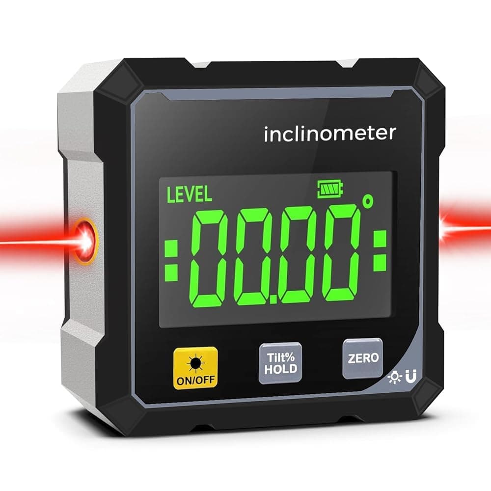 Digital Angle Finder Inclinometer Level Box Dual Laser Electronic Protractor