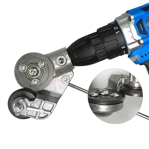 Electric Drill Plate Cutter Attachment - Professional Metal Sheet Nibbler & Cutter for Iron, Steel, and Aluminum - Image 1