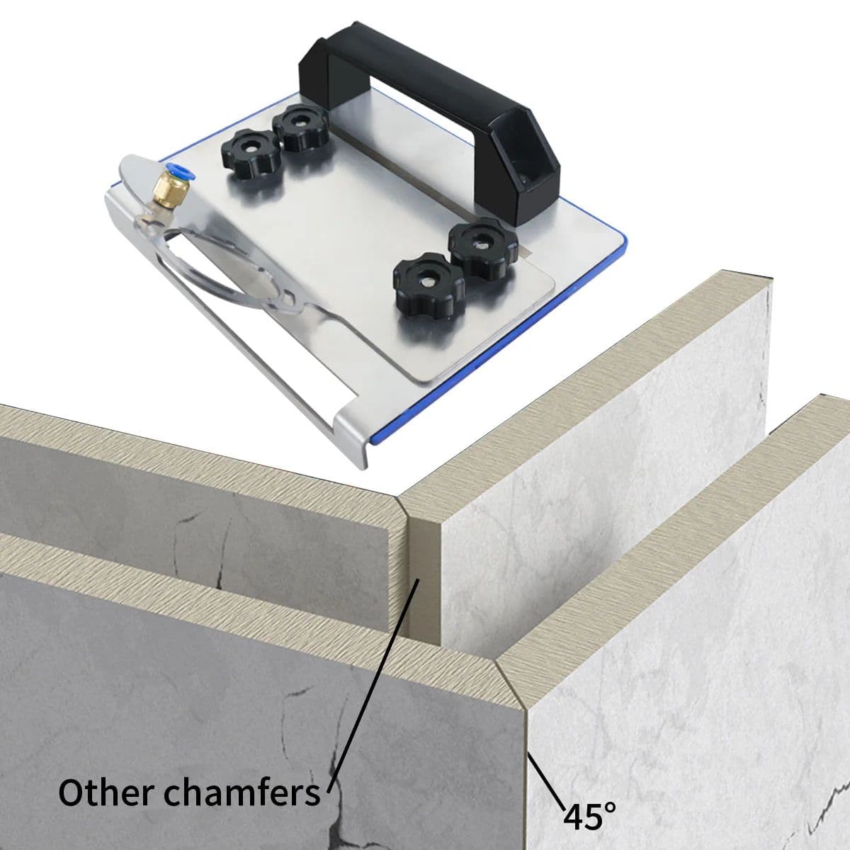 Professional 45-Degree Tile Chamfering Stand - Precision Miter Cutting Guide for Marble and Porcelain - Image 1
