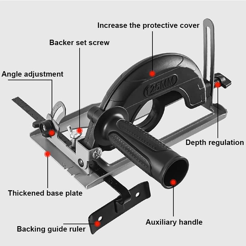 Professional Angle Grinder Cutting Stand - Adjustable 0-45° Circular Saw Converter with Guide Ruler - Image 1