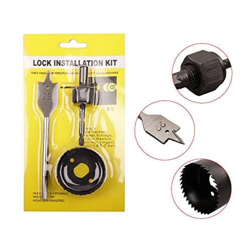 Standard Door Lock Installation Kit | Wood Hole Saw & Spade Bit Set - Image 1