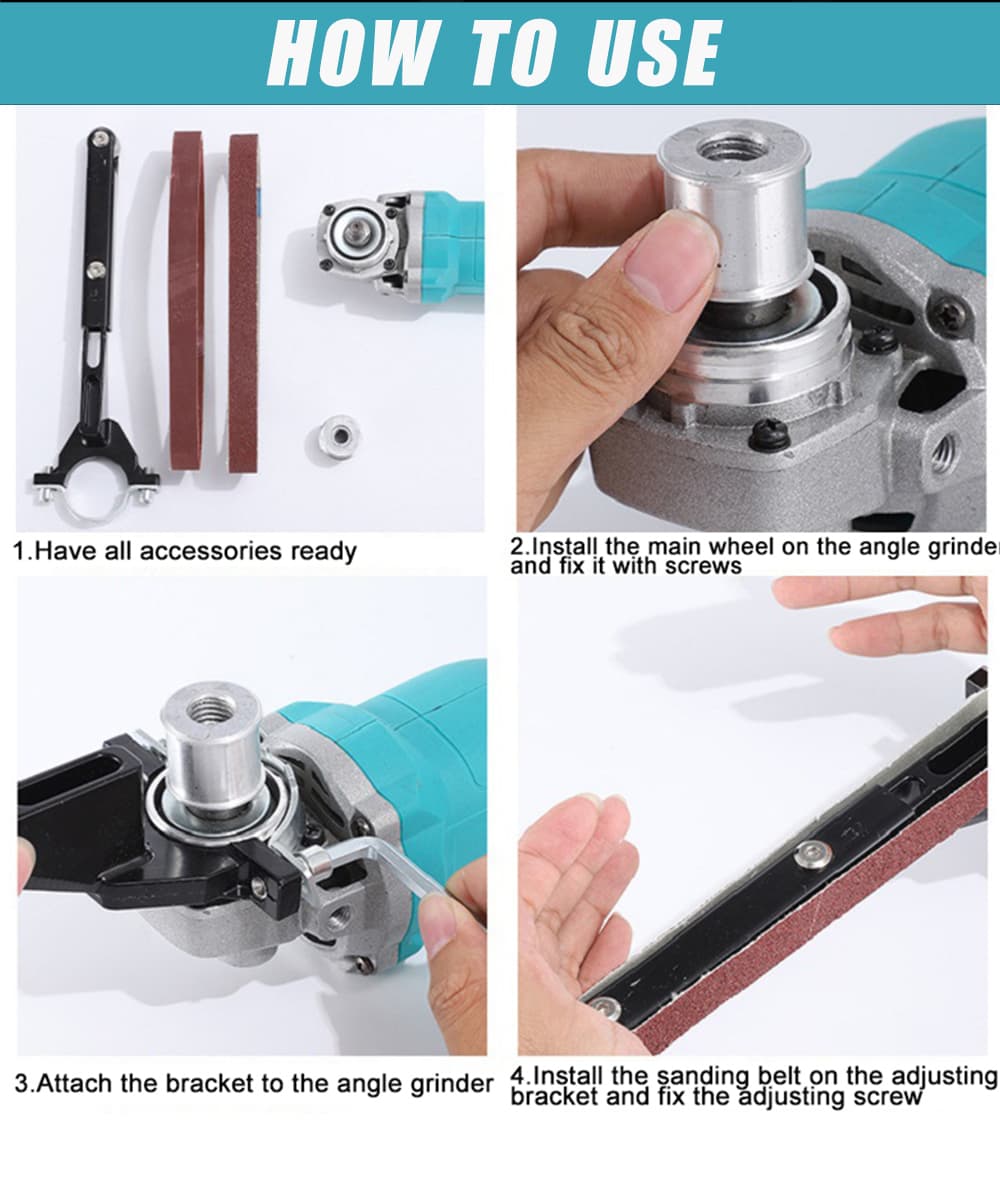 Universal Angle Grinder Belt Sander Attachment Kit - DIY Sanding & Polishing Machine Converter - Image 1