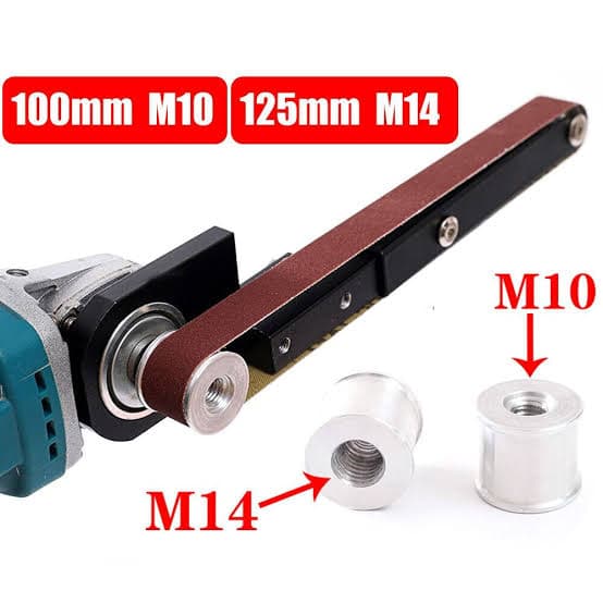 Universal Angle Grinder Belt Sander Attachment Kit – M10 & M14 Converter for 4" and 5" Grinders