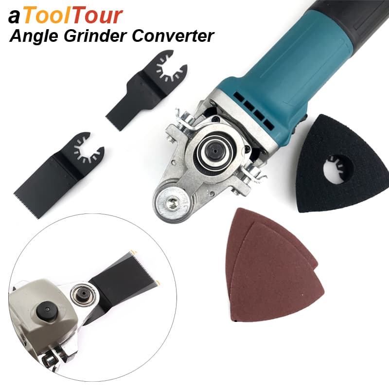 Universal Angle Grinder to Oscillating Multi-Tool Converter Kit - Professional Cutting & Sanding Attachment - Image 1