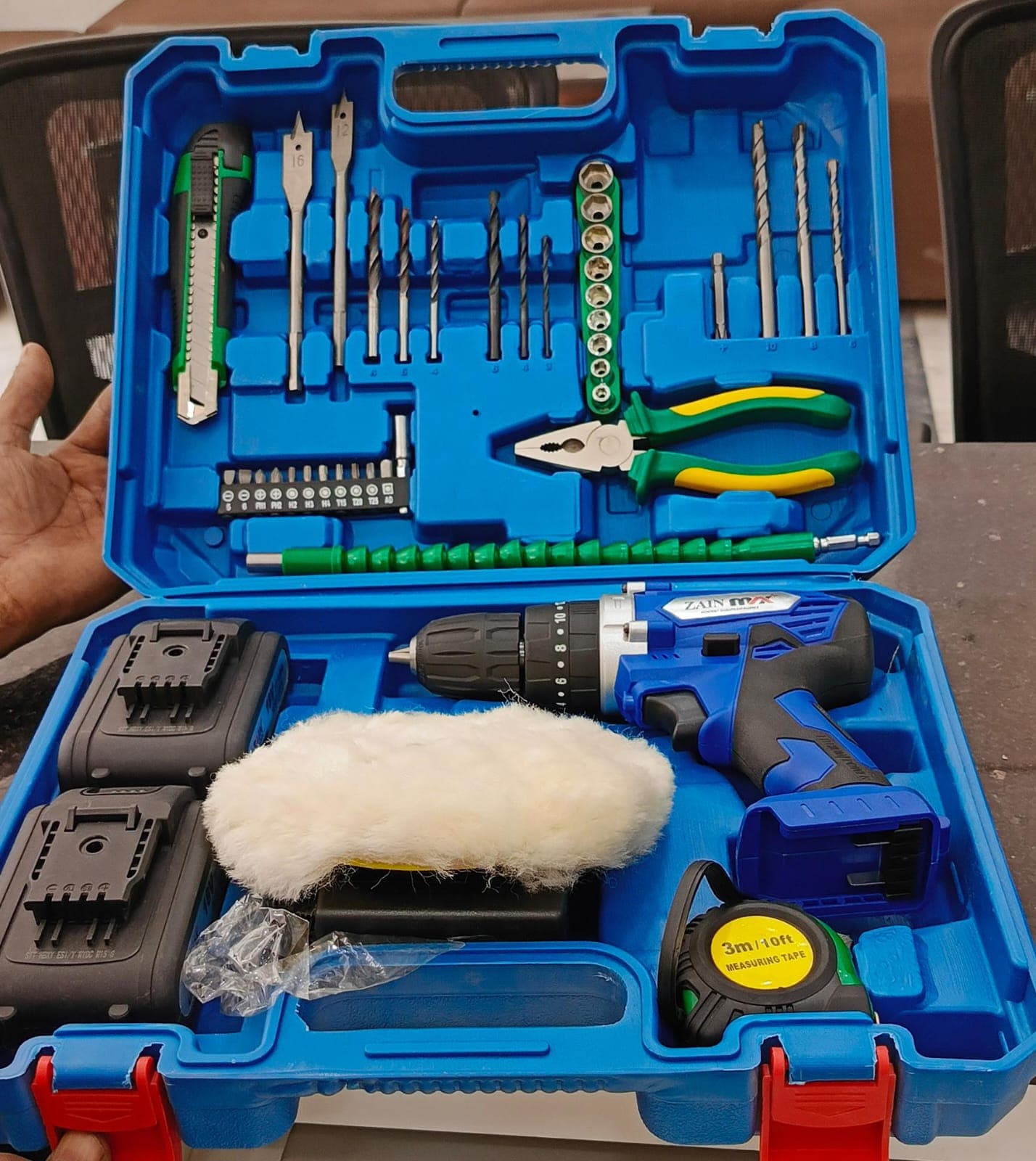 Zain Max Professional Cordless Drill Tool Kit - All-in-One 21V Lithium-Ion Drill & Accessory Set - Image 1
